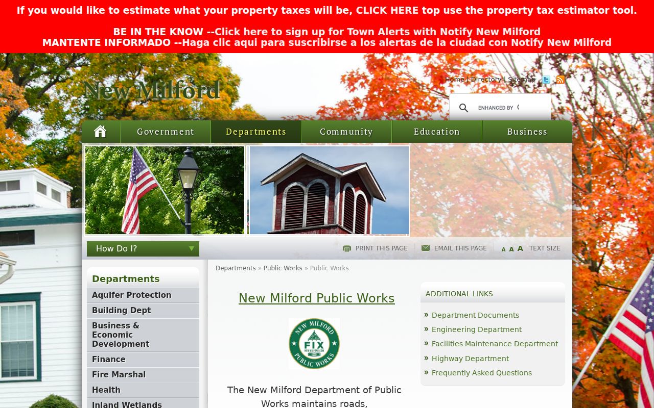 New Milford Police Department official municipal page