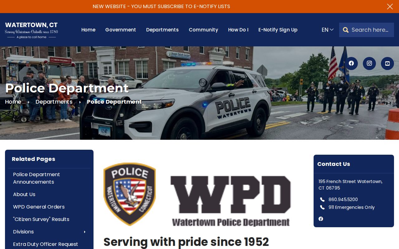 Watertown Police Department official website