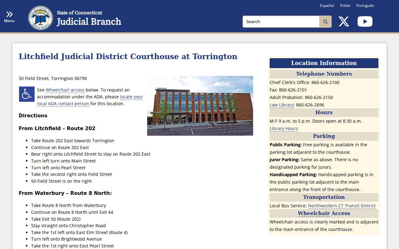 Litchfield County criminal history courthouse records